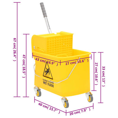 vidaXL Úklidový vozík s kbelíkem na mop polypropylen