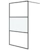 vidaXL Sprchov&aacute; z&aacute;stěna walk-in čern&aacute; 115x195 cm napůl ml&eacute;čn&eacute; ESG sklo