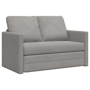 vidaXL Podlahov&aacute; rozkl&aacute;dac&iacute; pohovka 2v1 světle &scaron;ed&aacute; 122x204x55cm samet