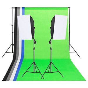 vidaXL Sada studiov&yacute;ch světel s pozad&iacute;mi a softboxy