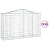 vidaXL Klenut&eacute; gabionov&eacute; ko&scaron;e 50ks 200x50x120/140cm pozinkovan&eacute; železo