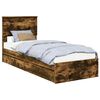 vidaXL Postel s &uacute;ložn&yacute;m prostorem se z&aacute;suvkou Kouřov&yacute; dub 75 x 190 cm