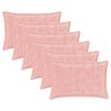 vidaXL Povlak na pol&scaron;t&aacute;ř 6 ks HOUTEN Růžov&aacute; 30 x 50 cm Uměl&aacute; kr&aacute;lič&iacute;