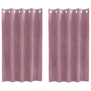 vidaXL Zatemňovac&iacute; z&aacute;věsy 2 pcs Tmavě růžov&aacute; 140 x 140 cm samet