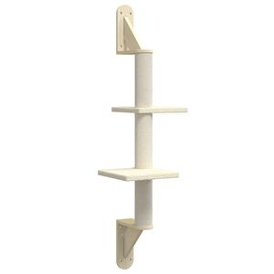 vidaXL N&aacute;stěnn&eacute; &scaron;krabadlo pro kočky se sloupkem kr&eacute;mov&eacute; 108 cm