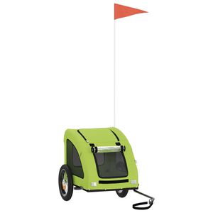 vidaXL Voz&iacute;k za kolo pro psa zelen&yacute; oxfordsk&aacute; tkanina a železo