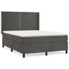 vidaXL Box spring postel s matrac&iacute; tmavě &scaron;ed&aacute; 140x200 cm samet