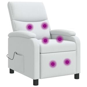 vidaXL Mas&aacute;žn&iacute; polohovac&iacute; křeslo B&iacute;l&aacute; Textil