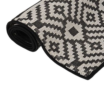 vidaXL Venkovní hladce tkaný koberec 80x250 cm černé pruhy