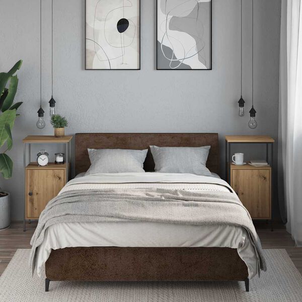vidaXL Nočn&iacute; stolky 2 ks dub artisan 41 x 31 x 80 cm kompozitn&iacute; dřevo