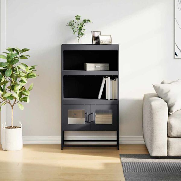 vidaXL Skříň highboard antracitová 68x39x123 cm ocel