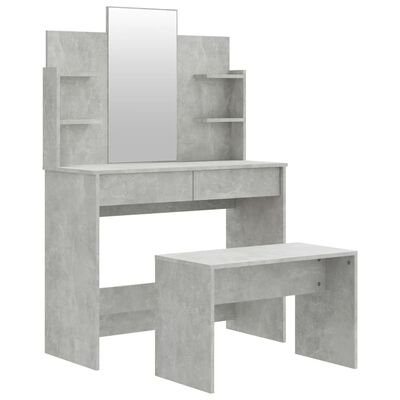 vidaXL Toaletní stolek sada betonově šedý 96 x 40 x 142 cm