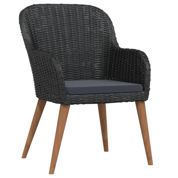 vidaXL 7dílný zahradní jídelní set s poduškami černý