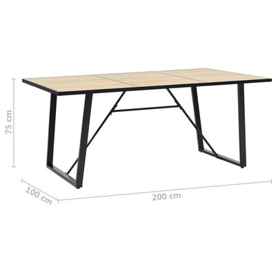 vidaXL Jídelní stůl dubový 200 x 100 x 75 cm MDF
