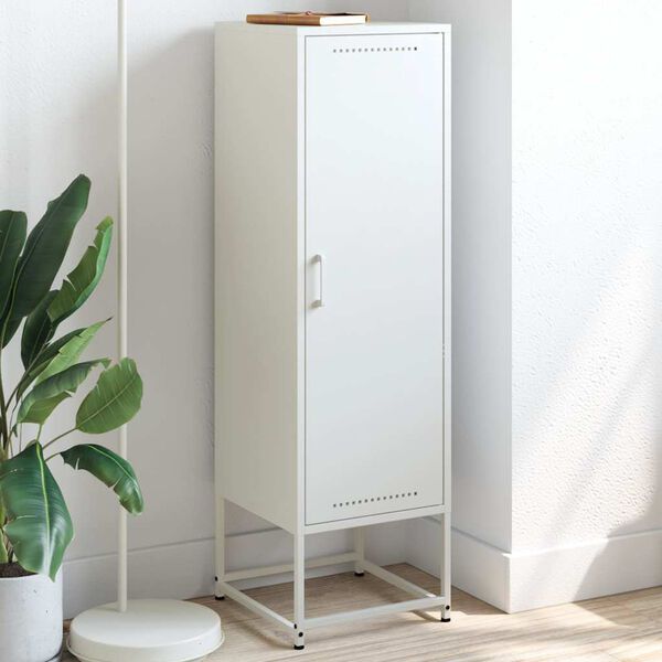 vidaXL Skříň highboard bílá 36 x 39 x 123 cm ocel