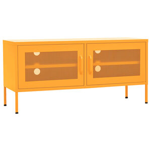 vidaXL TV skř&iacute;ňka hořčicově žlut&aacute; 105 x 35 x 50 cm ocel