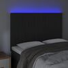 vidaXL Čelo postele s LED čern&eacute; 144x5x118/128 cm samet