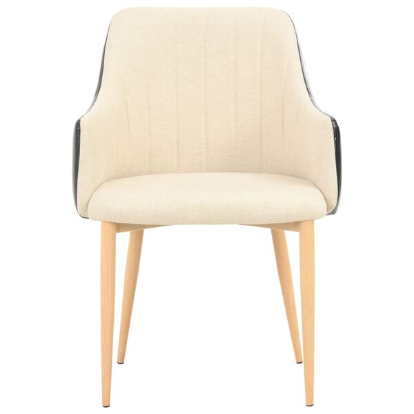 vidaXL J&iacute;deln&iacute; židle 2 ks čern&eacute; a kr&eacute;mov&eacute; textil