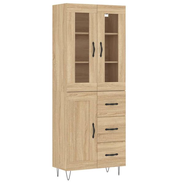 vidaXL Skř&iacute;ň highboard dub sonoma 69,5 x 34 x 180 cm kompozitn&iacute; dřevo