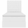 vidaXL Postel s &uacute;ložn&yacute;m prostorem &Uacute;plně b&iacute;l&aacute; 100 x 200 cm Uměl&aacute; kůže