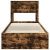 vidaXL R&aacute;m postele s čelo Kouřov&yacute; dub 100 x 200 cm kompozitn&iacute; dřevo