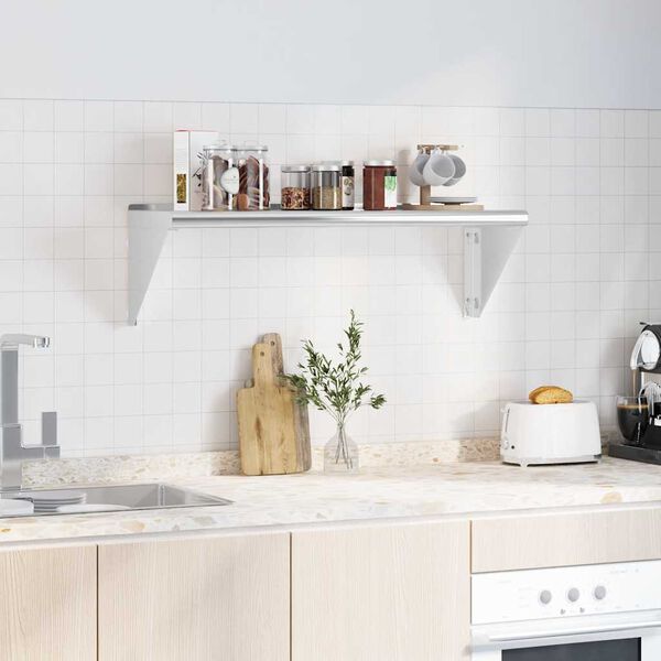 vidaXL N&aacute;stěnn&aacute; police 100 x 30 x 31 cm stř&iacute;brn&aacute; nerezov&aacute; ocel