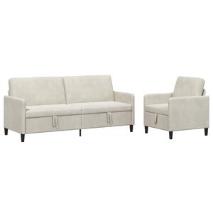 vidaXL Sedačka se storage 2 ks Kr&eacute;mov&aacute; Polyester
