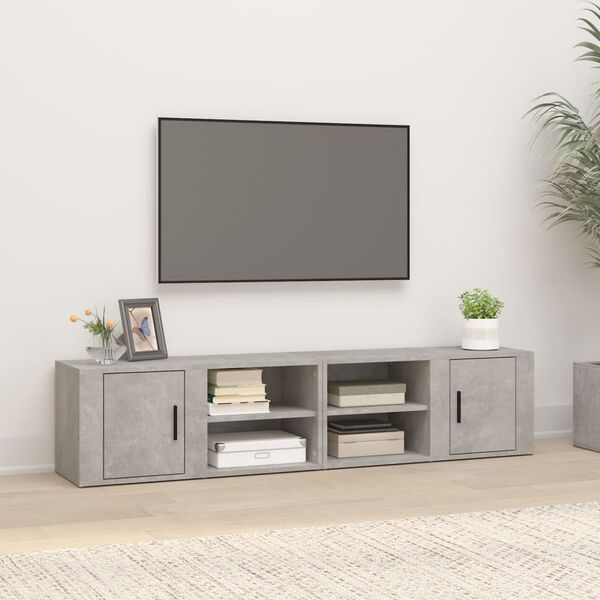 vidaXL TV skř&iacute;ňky 2 ks betonově &scaron;ed&eacute; 80 x 31,5 x 36 cm kompozit
