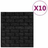 vidaXL 3D tapeta cihly samolep&iacute;c&iacute; 10 ks čern&aacute;