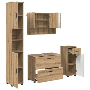 vidaXL Sada koupelnov&eacute;ho n&aacute;bytku 4 ks Artisanov&yacute; dub 35 x 30 x 192 cm