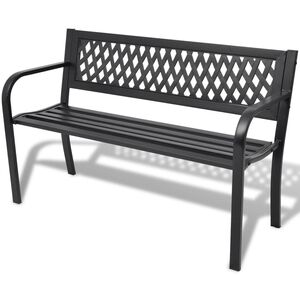vidaXL Zahradn&iacute; lavice 118 cm ocelov&aacute; čern&aacute;