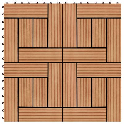 vidaXL 22 ks terasové dlaždice 30 x 30 cm 2 m² WPC barva teak