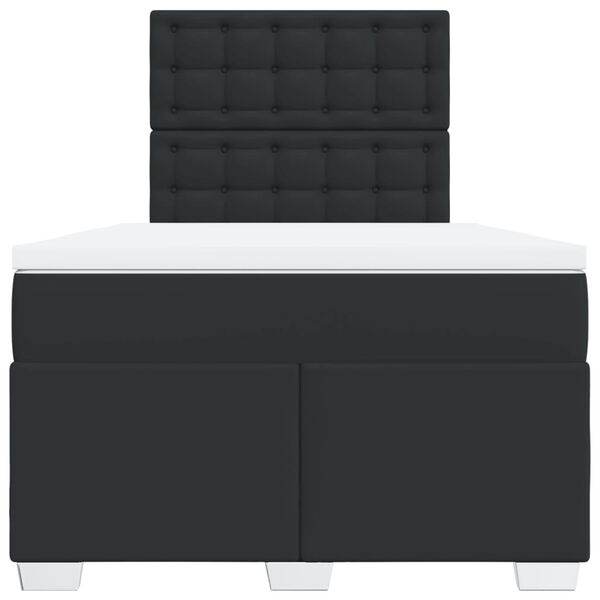 vidaXL Box spring postel s matrac&iacute; čern&aacute; 120 x 200 cm uměl&aacute; kůže