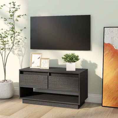 vidaXL TV skříňka šedá 74 x 34 x 40 cm masivní borové dřevo