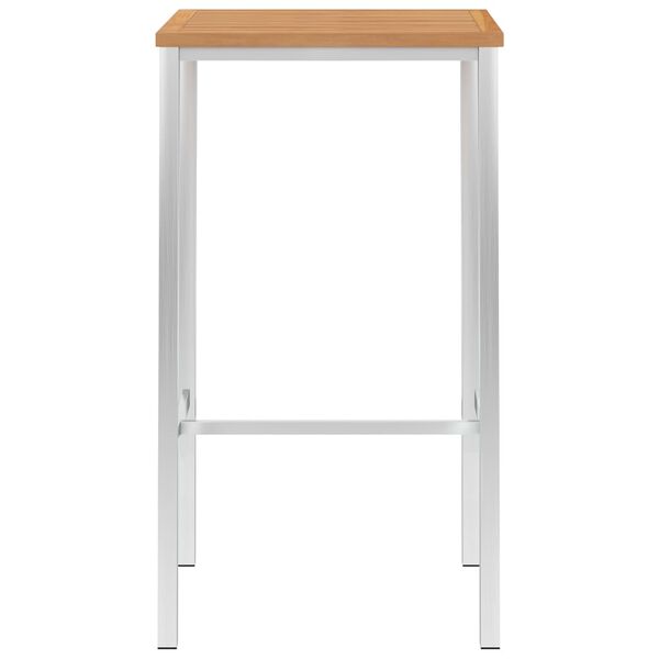 vidaXL Barový stůl 60 x 60 x 105 cm masivní teak a nerezová ocel