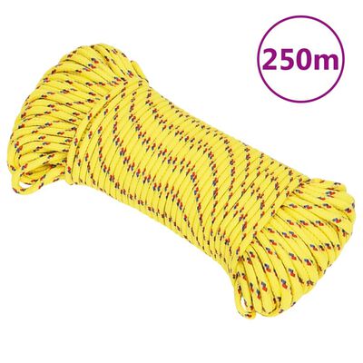 vidaXL Lodní lano žluté 5 mm 250 m polypropylen