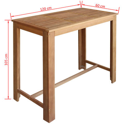 vidaXL Pětidílný set barového stolu a stoliček z masivního akáciového dřeva