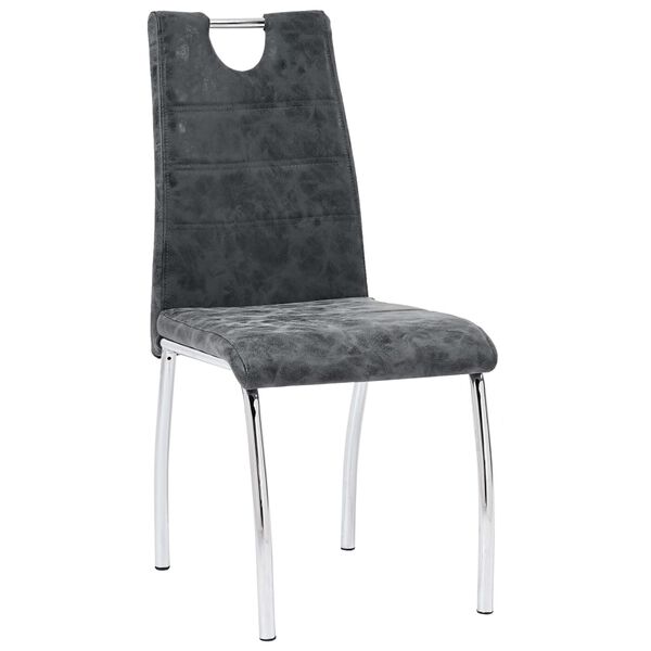 vidaXL J&iacute;deln&iacute; židle 2 ks čern&eacute; uměl&aacute; kůže