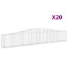 vidaXL Klenut&eacute; gabionov&eacute; ko&scaron;e 20 ks 400x30x60/80 cm pozinkovan&eacute; železo