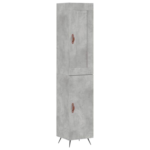 vidaXL Skř&iacute;ň highboard betonově &scaron;ed&aacute; 34,5x34x180 cm kompozitn&iacute; dřevo
