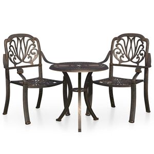 vidaXL 3d&iacute;ln&yacute; bistro set lit&yacute; hlin&iacute;k bronzov&yacute;