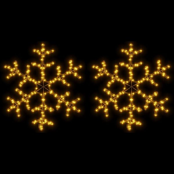 vidaXL V&aacute;nočn&iacute; sněhov&eacute; vločky 2 ks s tepl&yacute;mi b&iacute;l&yacute;mi LED 59 x 59 cm