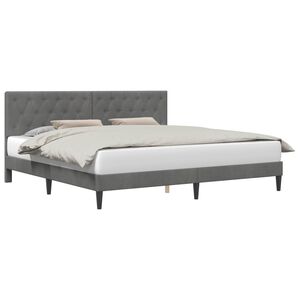 vidaXL R&aacute;m postele s čelo Tmavě &scaron;ed&aacute; 180 x 200 cm Samet