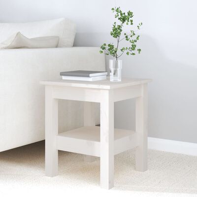 vidaXL Konferenční stolek bílý 35 x 35 x 40 cm masivní borové dřevo