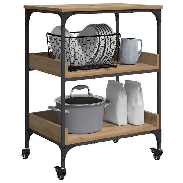 vidaXL Kuchyňský vozík Artisanový dub 60 x 41 x 80.5 cm