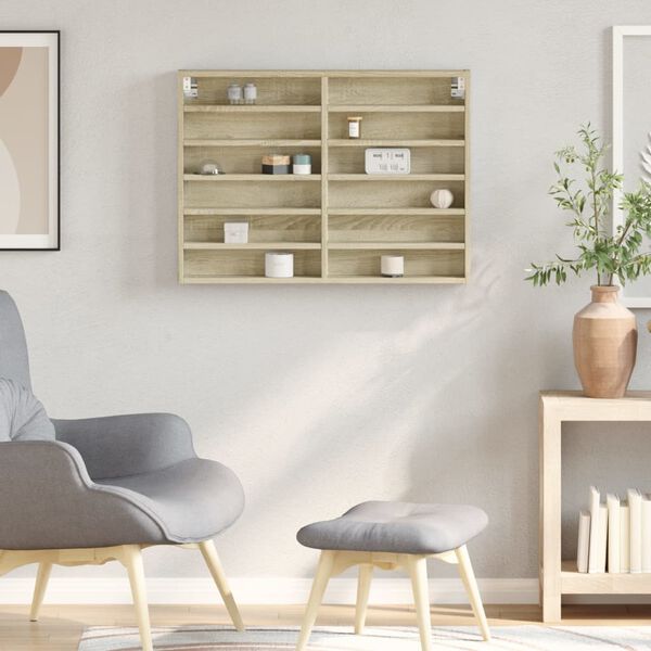 vidaXL Vitr&iacute;na dub sonoma 80 x 8,5 x 58 cm kompozitn&iacute; dřevo