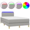 vidaXL Box spring postel s matrac&iacute; a LED světle &scaron;ed&aacute; 120x190 cm textil