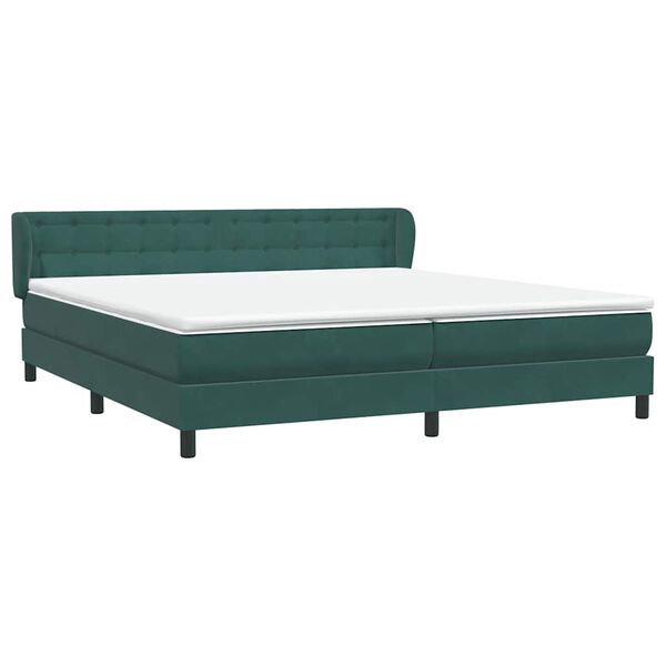 vidaXL Box spring postel s matracemi tmavě zelen&aacute; 200x210 cm samet