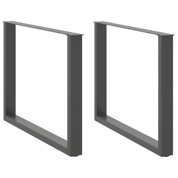 vidaXL Nohy k jídelnímu stolu ve tvaru U 2 ks antracitové 100 x (72-73) cm ocelové