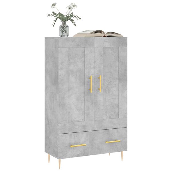 vidaXL Skř&iacute;ň highboard betonově &scaron;ed&aacute; 69,5x31x115 cm kompozitn&iacute; dřevo